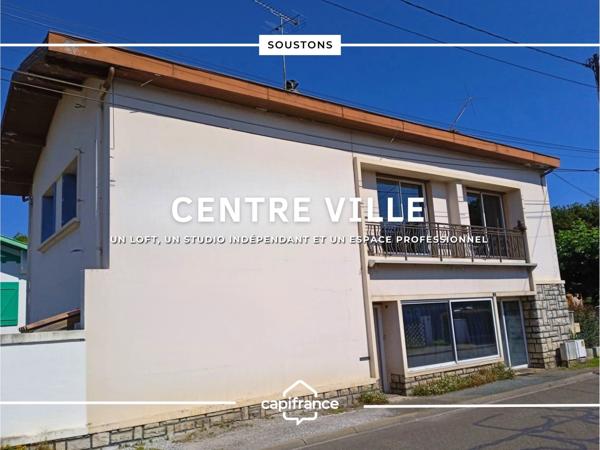 Maison comprenant : un loft, un studio indépendant et un local professionnel