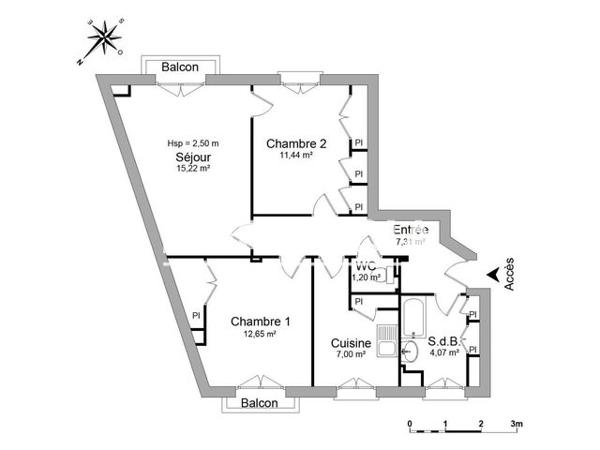 Location Appartement 3 pièces 58.89 m² - 11 AVENUE DES BENEDICTINS Limoges 87000