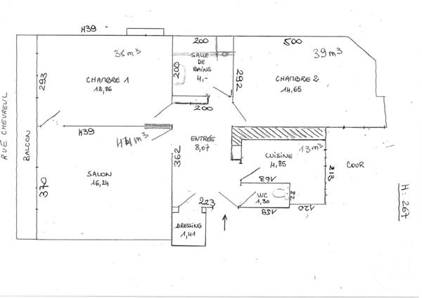 Appartement F3 à vendre  3 pièces - 64,70 m2 PARIS - 75011