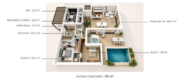 TROUVILLE-SUR-MER ? VILLA CONTEMPORAINE DE PLAIN-PIED - TROUVILLE SUR MER
