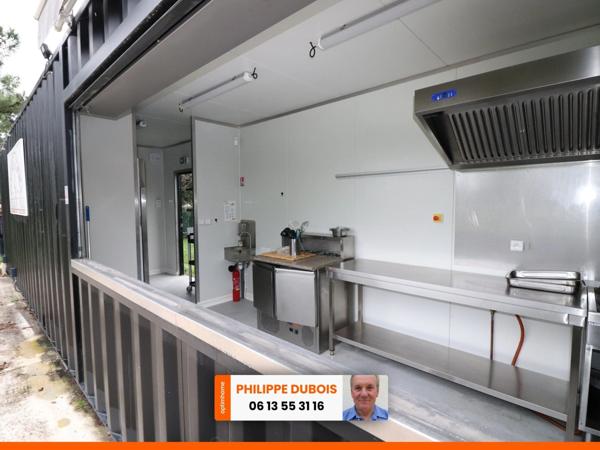 Vente fonds de commerce restaurant avec container entierement équipé neuf sur terrasse de 80 places