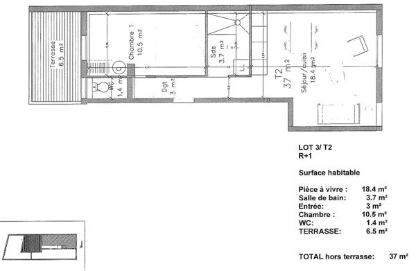 Appartement T2 avec Terrasse - Bordeaux St Augustin