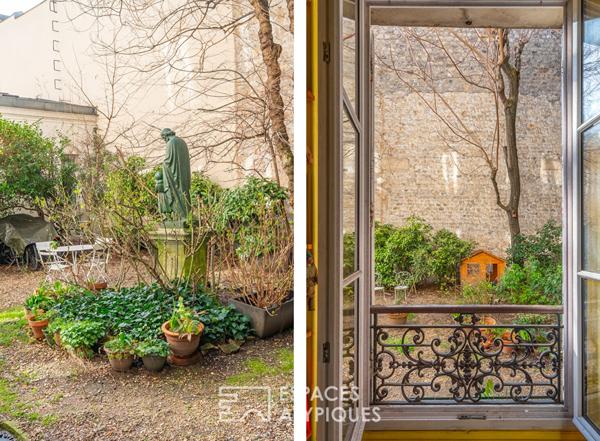 Rez-de-chaussée à réinventer sur jardin au calme d’une impasse