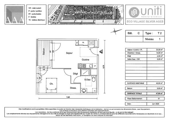 APPARTEMENT T2 NEUF - 42m² - RESIDENCE CENTRE VILLE CASTELGINEST