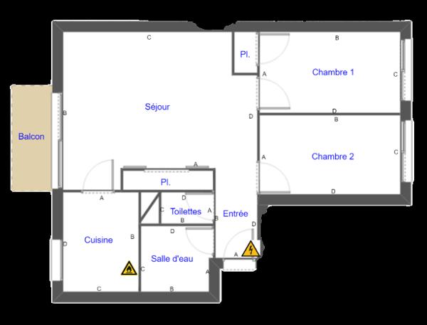 Appartement 3 pièces - 56 m² Exclusivité efficity