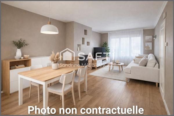 Maison de semi plain pied 3 chambres, grand jardin garage et stationnement privatif