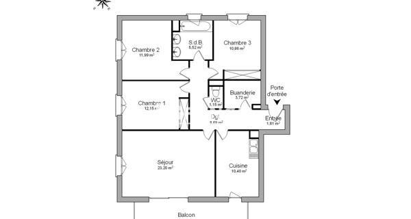 Location Appartement 4 pièces 89.49 m² - Vienne 38200