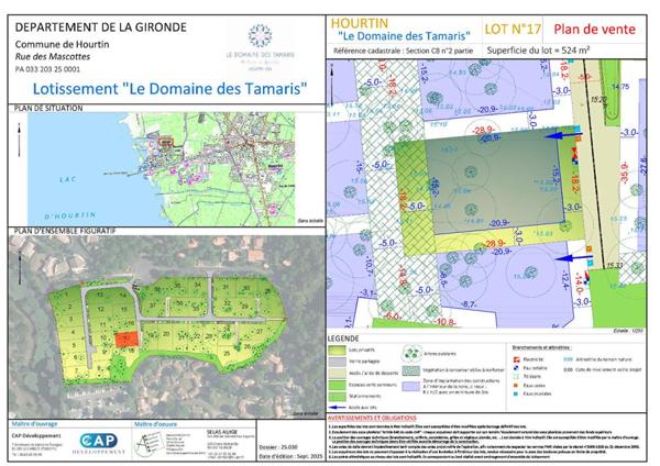HOURTIN-PORT  TERRAIN À BÂTIR DE 524 M²  ENTRE LAC, FORÊT ET OCÉAN