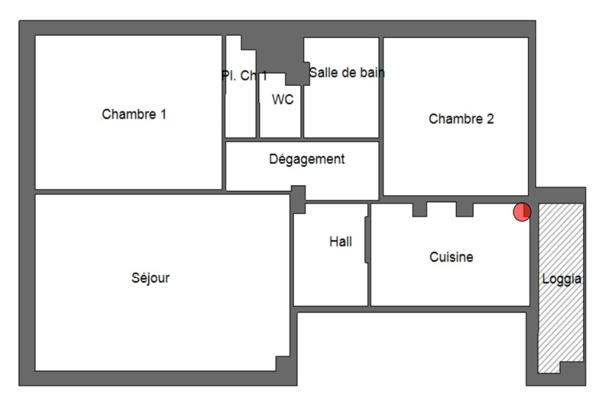 Dpt Bouches du Rhône (13), à vendre MARSEILLE 3EME ARRONDISSEMENT appartement T3 de 54,36 m²