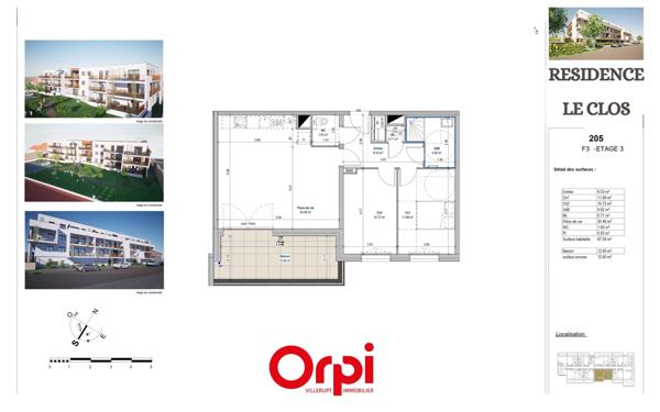 Appartement à vendre    3 pièces • 67,59 m2 Longlaville