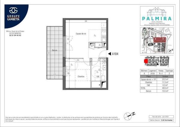 Appartement 2 pièces - 44840 Les Sorinières