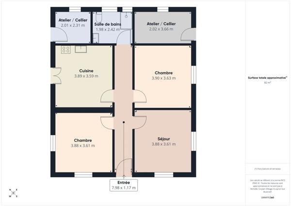 Charmante maison de plain-pied de 80 m² habitables Jardin de 522 m² Cannes La Bocca