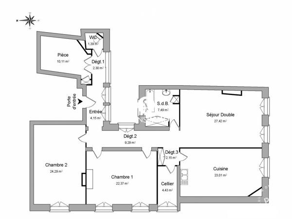 Appartement 5 pièces - 137m² - Bordeaux - Saint Pierre 493 500 € f t
