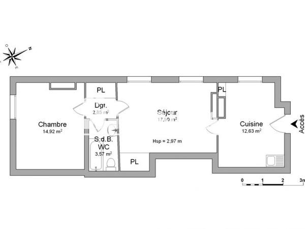 Location Appartement 2 pièces 51.9 m² - 2 RUE D'AUBILLY Charleville Mezieres 08000