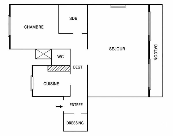 Appartement F3 à vendre  3 pièces - 53,07 m 2   PARIS  - 75014