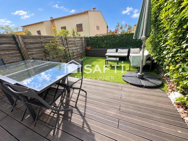 Maison mitoyenne avec terrasse et jardin, calme absolu, stationnement