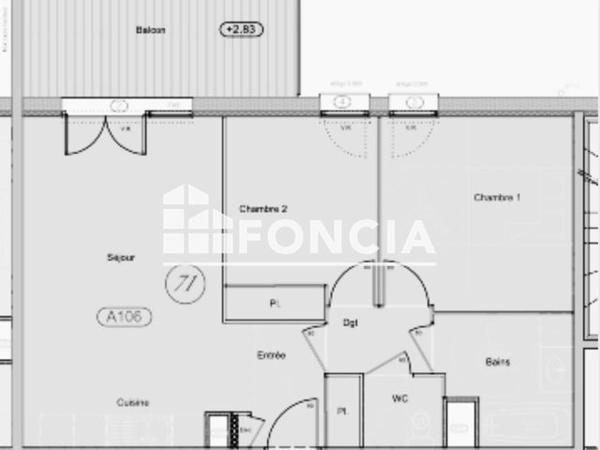 À vendre Appartement 3 pièces 60.01 m² - Thonon-les-bains 74200