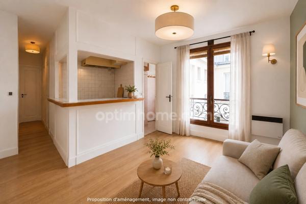 Paris 18ème arrondissement, 2 pièces au calme avec ascenseur et cave, à deux pas des transports
