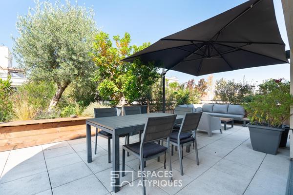 Penthouse avec terrasse végétalisée