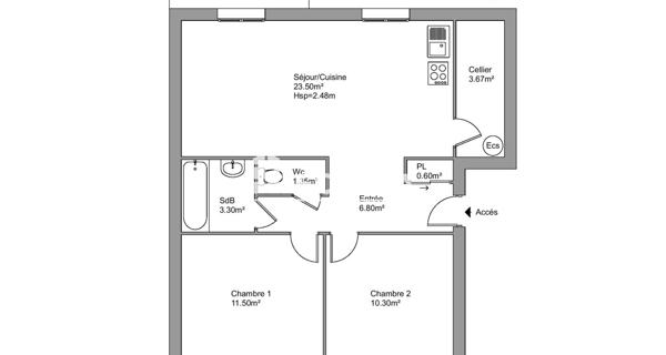 Location Appartement 3 pièces 61.63 m² - Cerny 91590