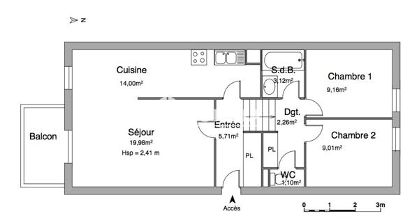Location Appartement 3 pièces 65.1 m² - Crolles 38920