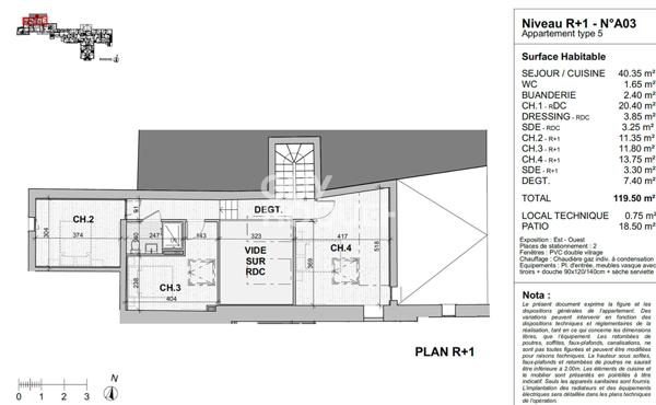 Grand Duplex T5 de 119,50 m² dans Résidence de Standing