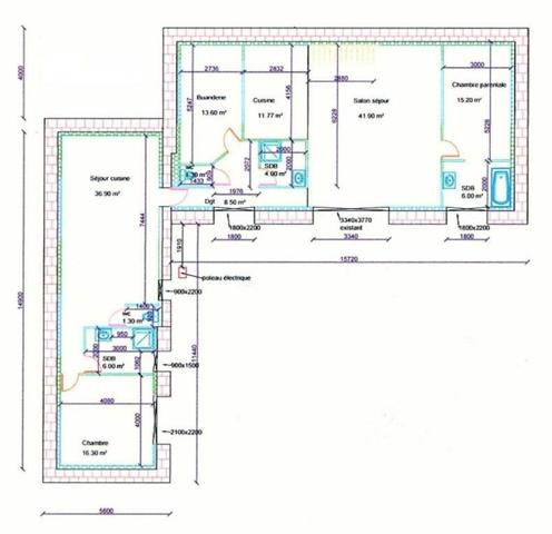 Bien immobilier à vendre 3 pièces de 170 m²