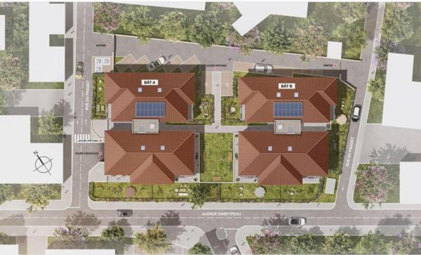 Appartement spacieux en RDC, type 3 de 86 m2 avec parking sécurisé, terrasse et jardin privatif .