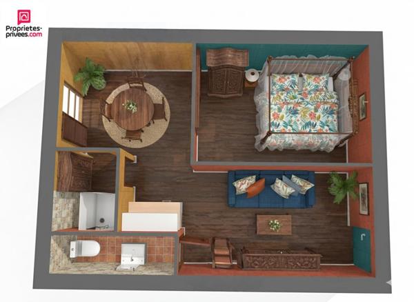 APPt T2 de 30,5 m² AVEC ACCÈS DIRECT À LA MER ET PARKING PRIVATIF