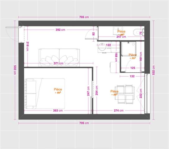 APPt T2 de 30,5 m² AVEC ACCÈS DIRECT À LA MER ET PARKING PRIVATIF