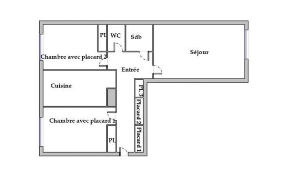 Appartement 3 pièces - 56 m² Exclusivité efficity