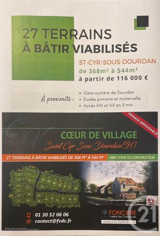 Terrain à vendre  400 m2 DOURDAN - 91