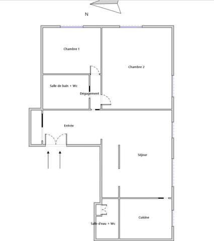 Marseille (13005) CAMAS---Grand T3 95m²---2 salles de bains---2 WC---place de parking