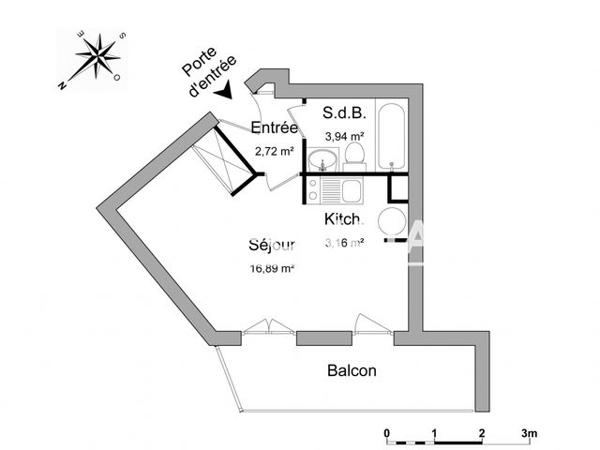 Location Studio 26.71 m² - RUE DE LA REPUBLIQUE Drancy 93700