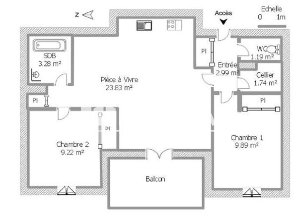 Location Appartement 3 pièces 52.6 m² - 2 ET 4 CHEMIN DU VIEUX CANAL Carcassonne 11000