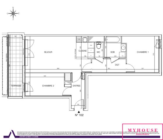 Appartement
                                                                                                                                                                                                                                                                                                                        3 pièce(s)                                                                                                                                                                                                          2 chambre(s)                                                                                                                                                                                                          65.05  m²