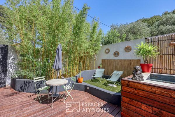 Duplex avec piscine entre plage et port