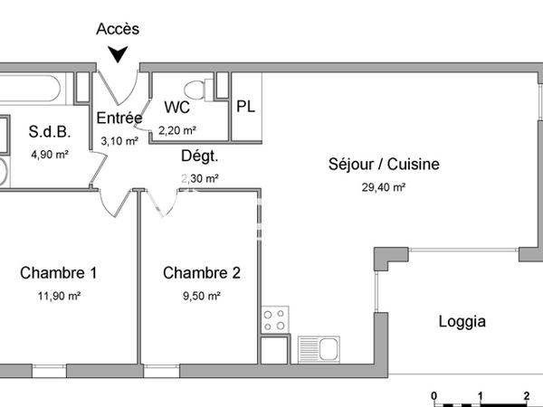 Location Appartement 3 pièces 63.3 m² - AVENUE DE LA LIBERATION Lormont 33310