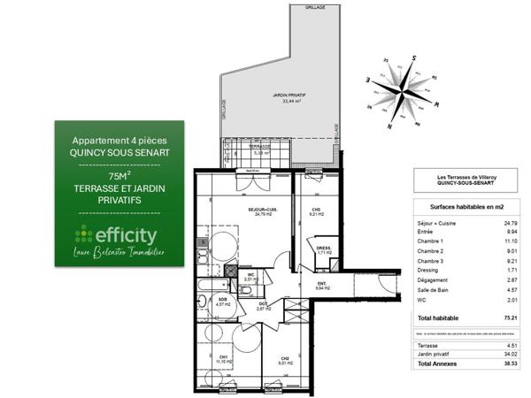 Appartement 4 pièces - 75 m²