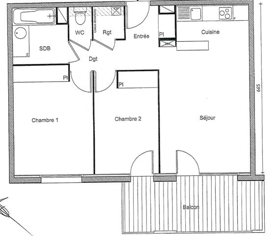 T3  64 m². NEUF  à COLOMIERS Les Ramassiers