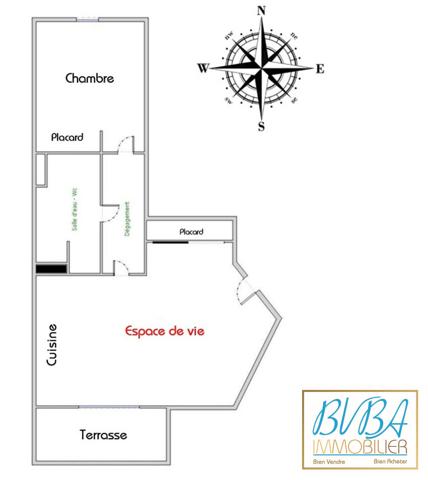Appartement Orvault 2 pièces - 48.88 m2 - Terrasse - Parking - Proche commodités , Orvault