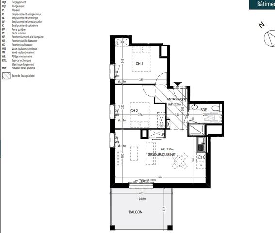 Appartement 3 pièces 58.79 m2