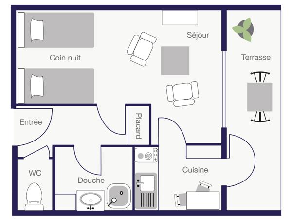 Dax (40100) Studio pour Curistes Dax