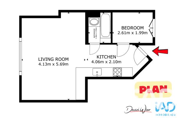 Appartement à vendre 3 pièces 36 m² Paris 14