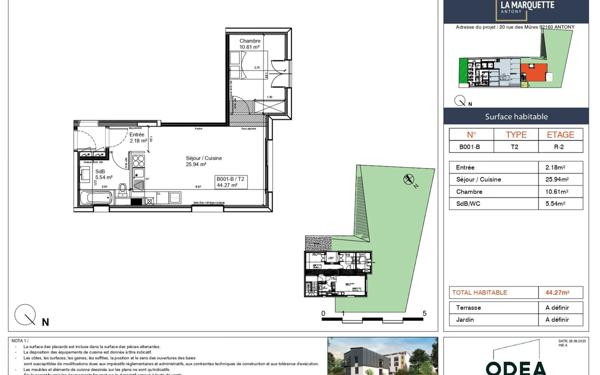 Appartement à vendre    2 pièces • 44,27 m2 Antony