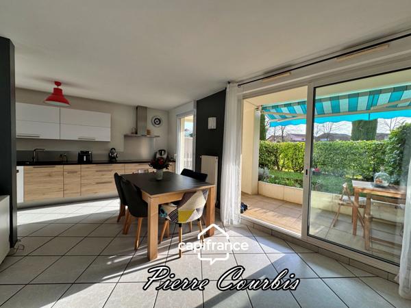 Appartement en rez de jardin avec garage et cave à vendre 3 pièces BRON (69)