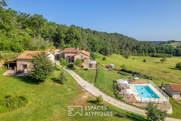 Ancien corps de ferme réhabilité dans un environnement naturel préservé