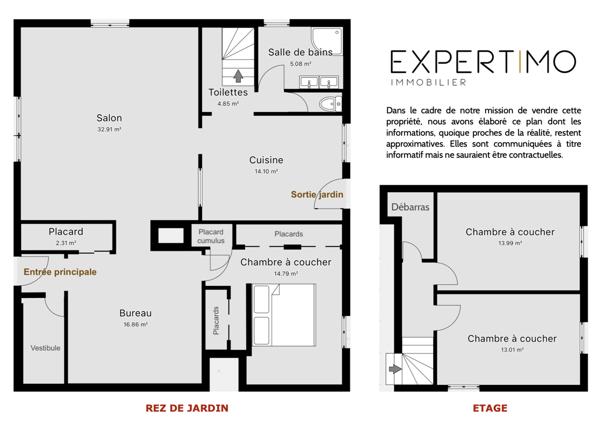 Sainte-Foy (85150) Maison T5 de 124 m² - 3 chambres dont une de plain-pied - Terrain de 679 m² entièrement clôturé