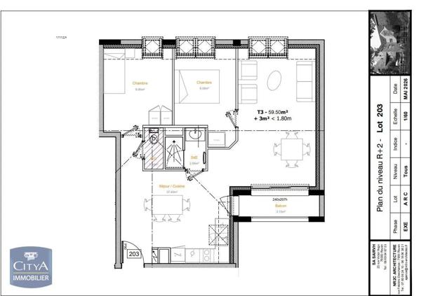 Appartement à louer 3 pièces 59.8m² Rouen (76000)
