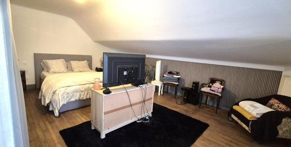 Belle Maison Individuelle de 180 m² Rénovée avec goût avec sa grande cour, balcon, garage, atelier, grange aménagée, cave voûtée, terrasse, dépendance et terrain clos et arboré de 1002 m²